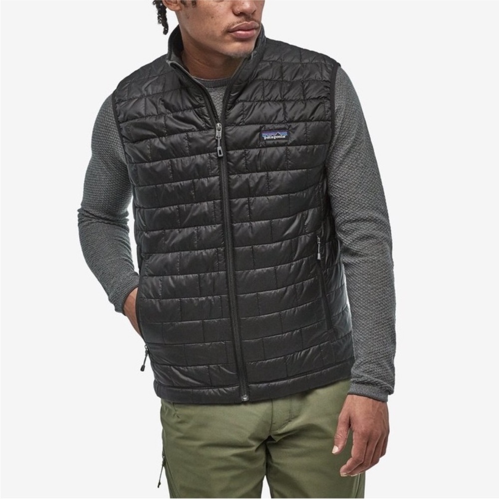 NWOT Patagonia Nano Puff Vest black logo large - Picture 2 of 7
